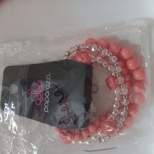Paparazzi Pink and Silver Beaded Bracelet Set
